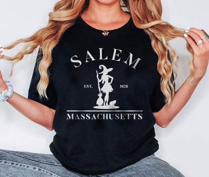 Salem Massachusetts Tshirt, Halloween Shirt, Witchy Shirt, Spooky Seasons, Halloween Gifts, Spooky Shirt, Halloween Witch Shirt,Gift for Her