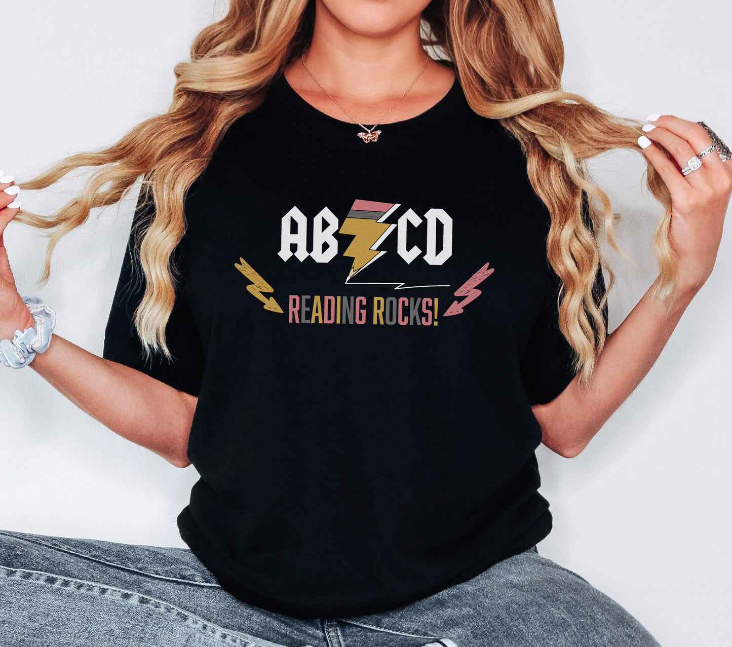 ABCD Reading Rocks Tshirt,Teacher Life,Reading Shirt, Reading Teacher Shirt,Teachers Day Gift,Teacher Shirt,First Day of School,Teacher Gift