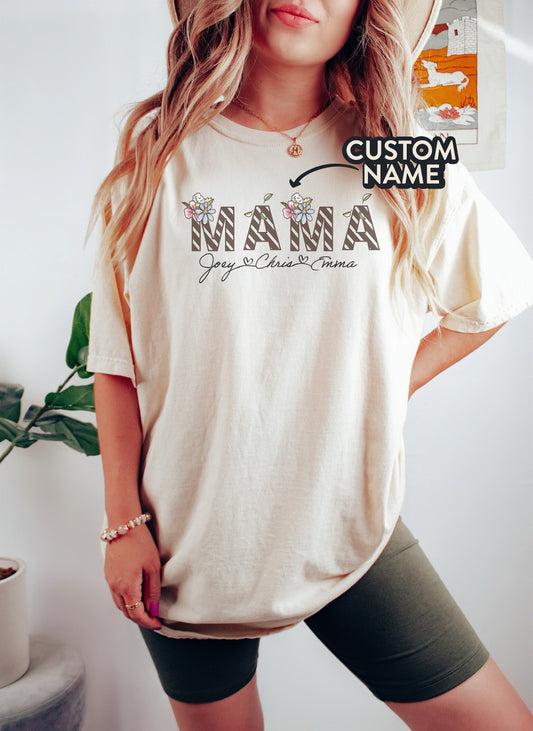 Custom Mama Tshirt, Custom Shirt, Mom Gift, Mama Tshirt, Mothers Day Gift ,Personalized Gifts, Mama Shirt, Custom Gift, Gift For Mom