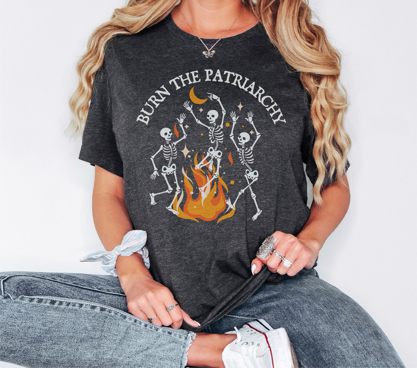 Burn The Patriarchy Tshirt, Skeleton Shirt, Halloween Gift, Womens Right Tshirt, Social Justice Shirt, Gift Halloween Shirt, Gift for Her