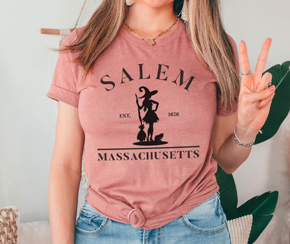 Salem Massachusetts Tshirt, Halloween Shirt, Witchy Shirt, Spooky Seasons, Halloween Gifts, Spooky Shirt, Halloween Witch Shirt,Gift for Her