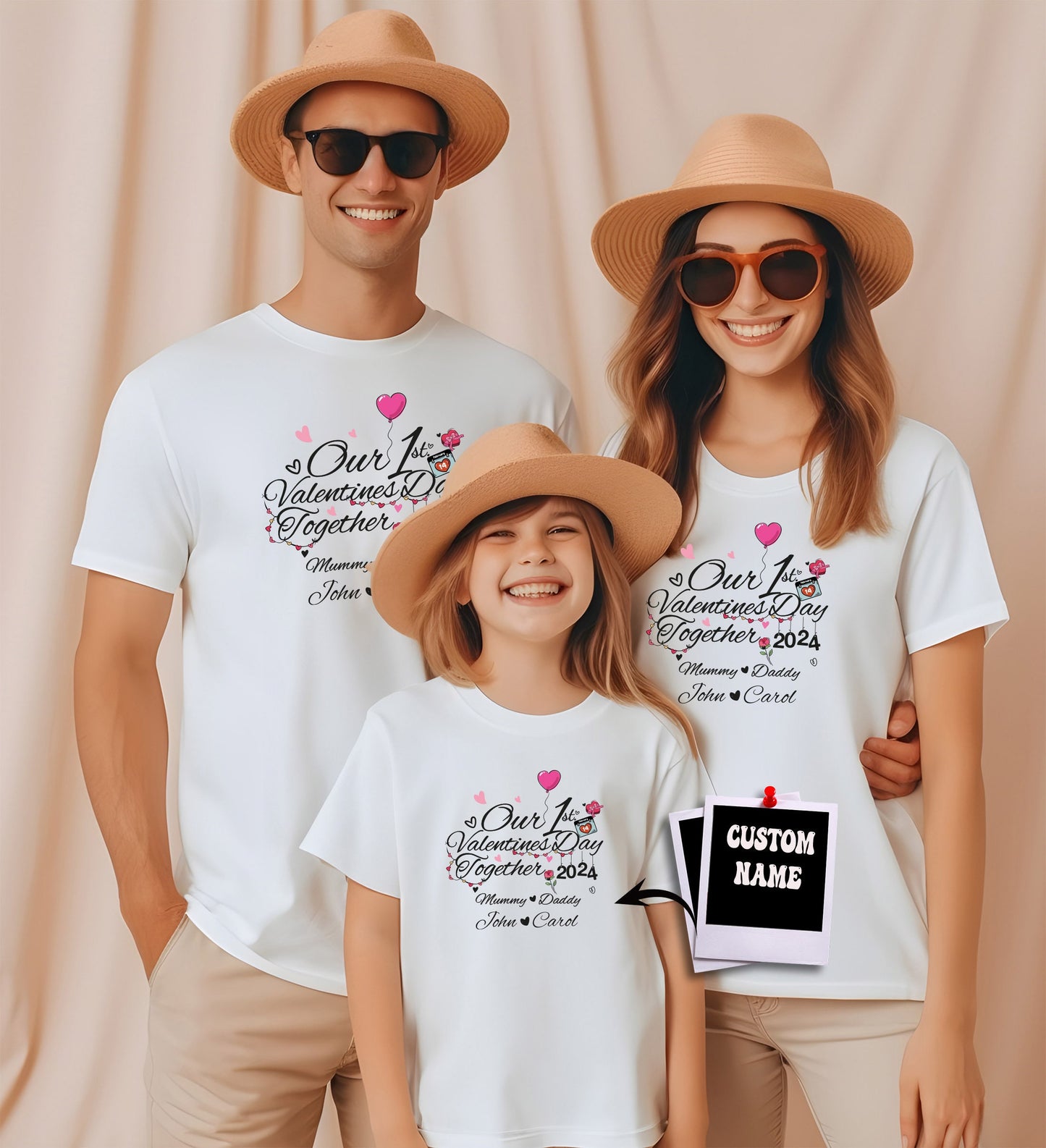 Our First Valentine's Day Together Custom Shirt, Family Sweatshirt, Matching Family Shirt, Custom Family Member Name, Gift for Her