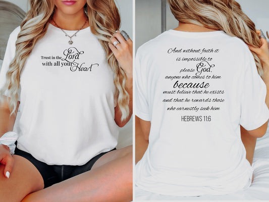 Bible Verse Shirt, Hebrews 11:6 Holy Bible T-Shirt, Birthday Gift, Christian Gift, Jesus Christ T-Shirt, Catholic Gift, Gift for Her